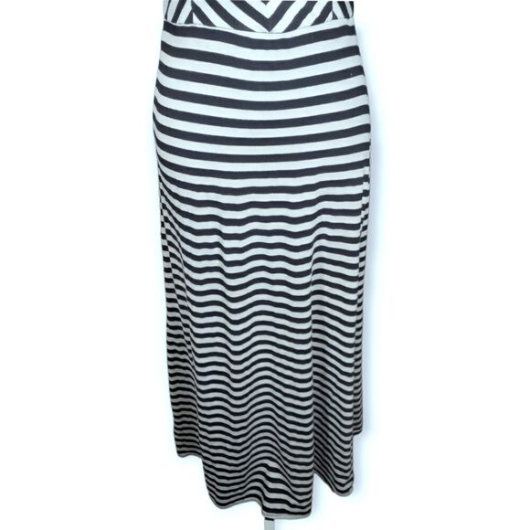 MONTEAU BLACK & WHITE STRIPE MAXI DRESS SZ.M EUC - Picture 3 of 6
